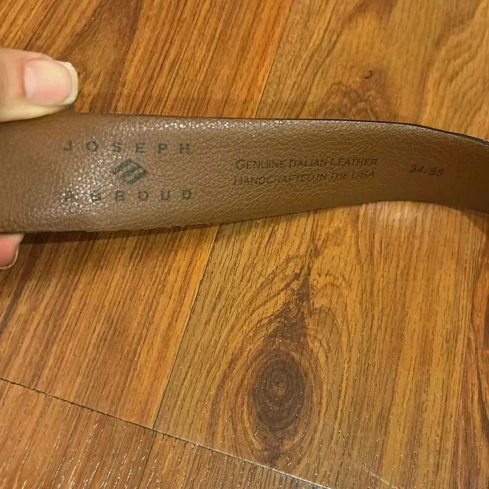 Joseph Abboud brown leather belt Italian leather size 34